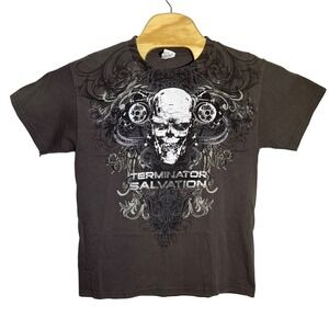 Terminator Salvation Men's Medium Y2k‎ Skull Gray T-shirt Delta Proweight